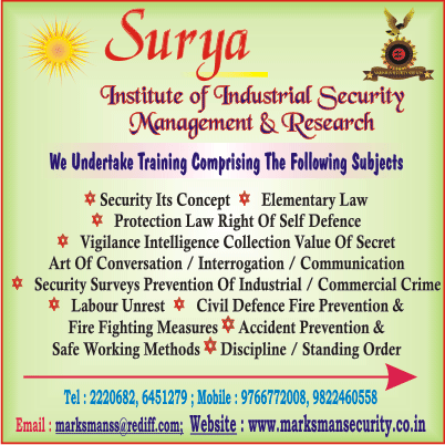 SURYA INSTITUTE OF INDUSTRIAL SECURITY AND MANAGEMENT RESEARCH